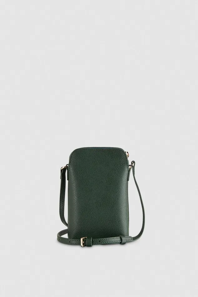 Small Leather Goods Women Patrizia Pepe Phone Holder With Shoulder Strap Tuscany Green