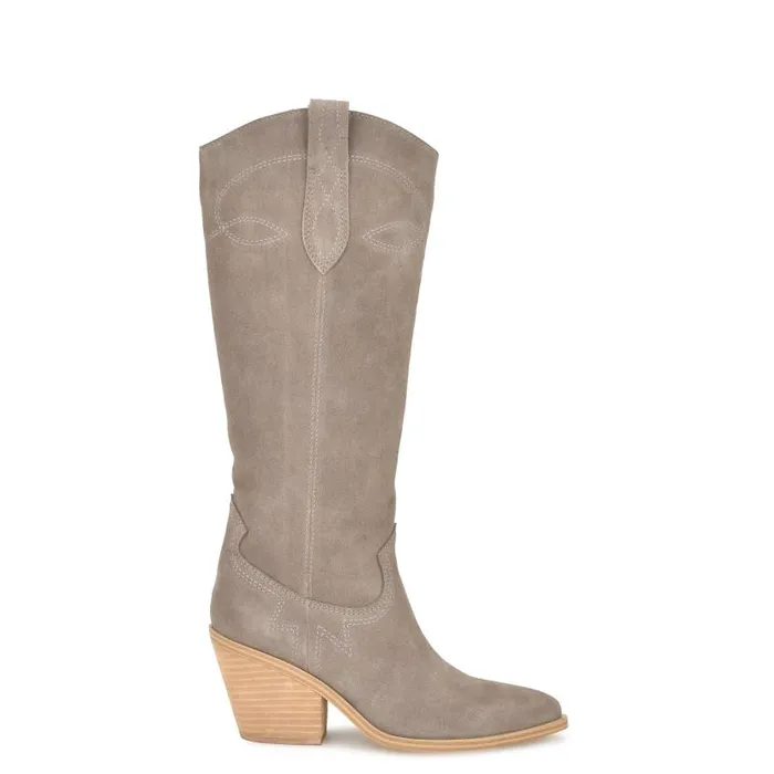 Smash Western Boots Taupe Suede Women Nine West Boots and Booties
