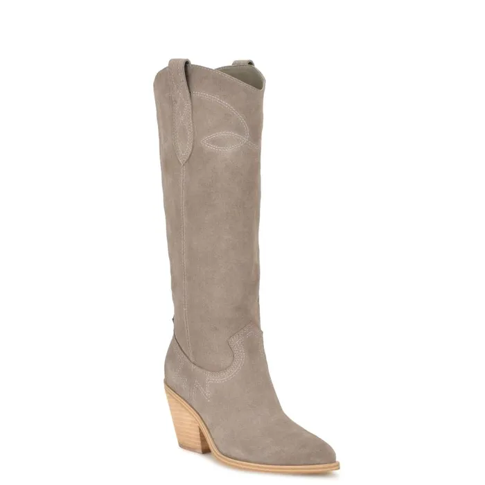 Smash Western Boots Taupe Suede Women Nine West Boots and Booties