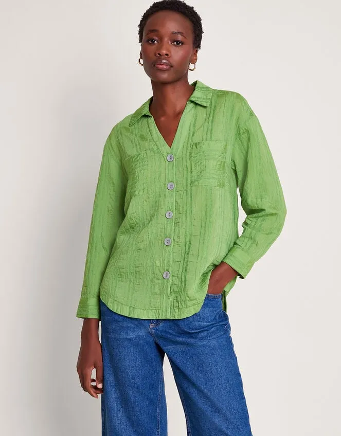 Sofia Textured Shirt Green Women Monsoon Tops and Blouses