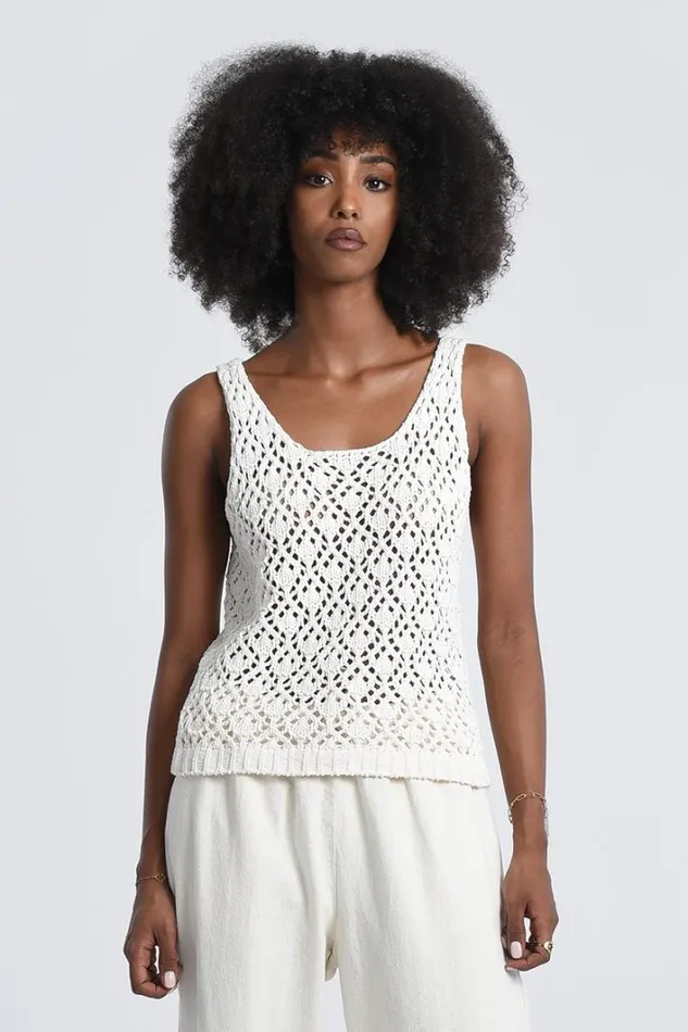 Soft Knitted Tank Top OFFWHITE Women Molly Bracken Tops