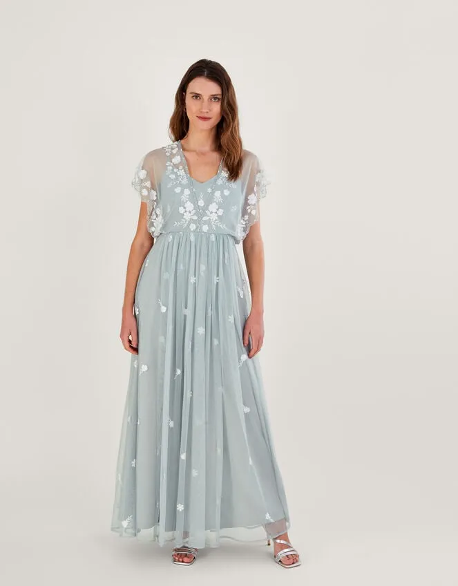 Sophie Embroidered Maxi Dress In Recycled Polyester Green Women Monsoon Occasionwear