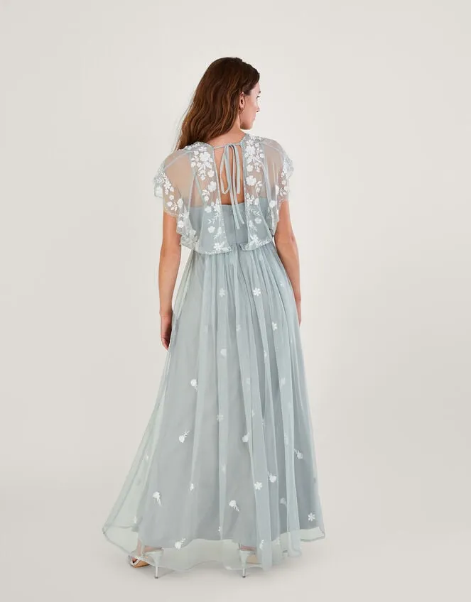 Sophie Embroidered Maxi Dress In Recycled Polyester Green Women Monsoon Occasionwear