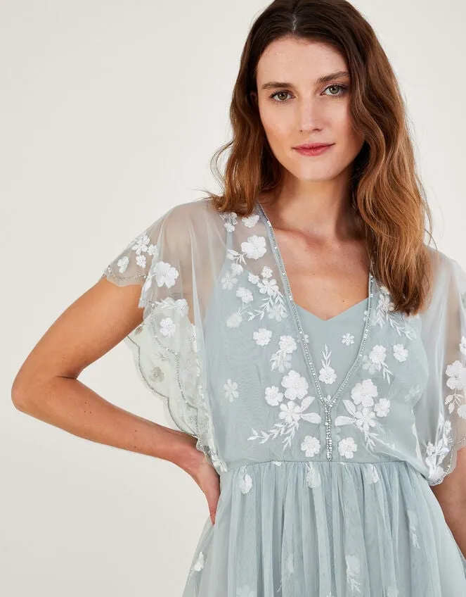 Sophie Embroidered Maxi Dress In Recycled Polyester Green Women Monsoon Occasionwear
