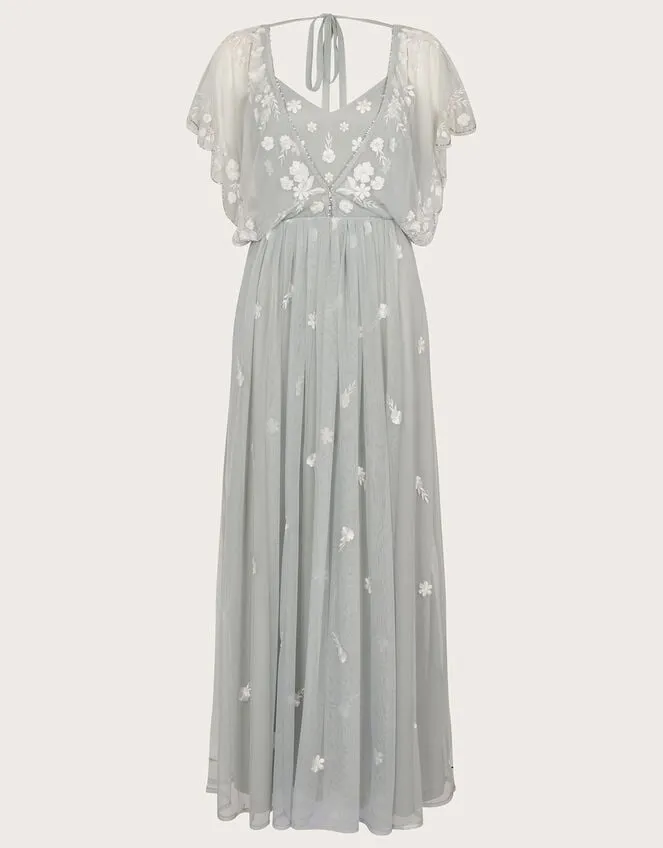 Sophie Embroidered Shorter Length Maxi Dress Green Women Monsoon Occasionwear