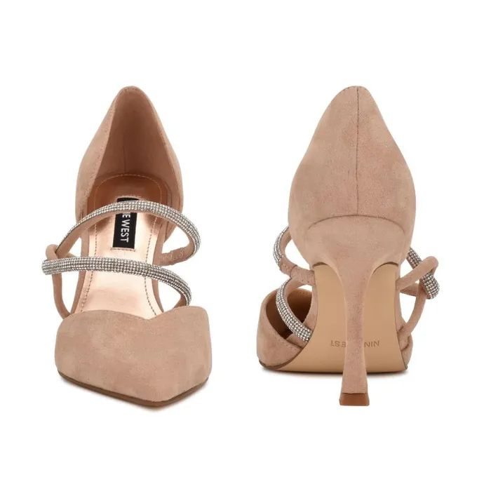Sparks Dress Pumps Barely Nude Suede Women Nine West Heels
