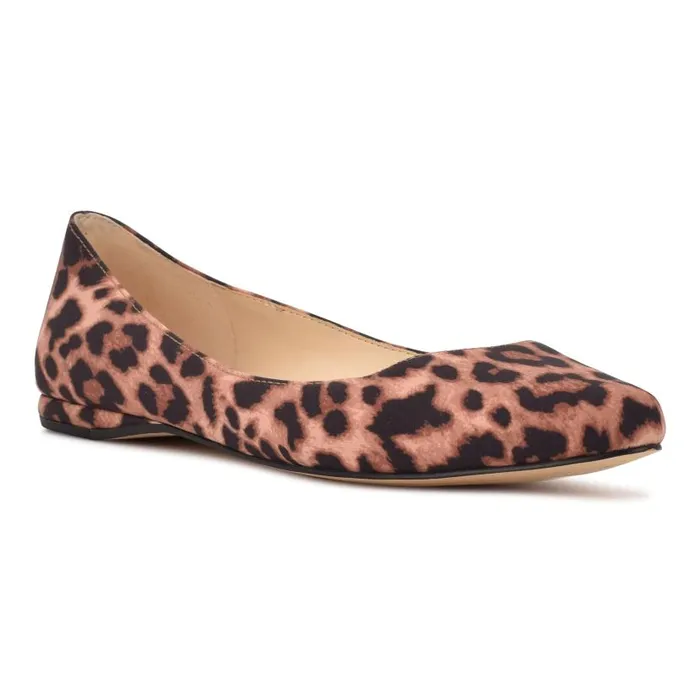 Speakup Almond Toe Flats Leopard Women Nine West Ballets