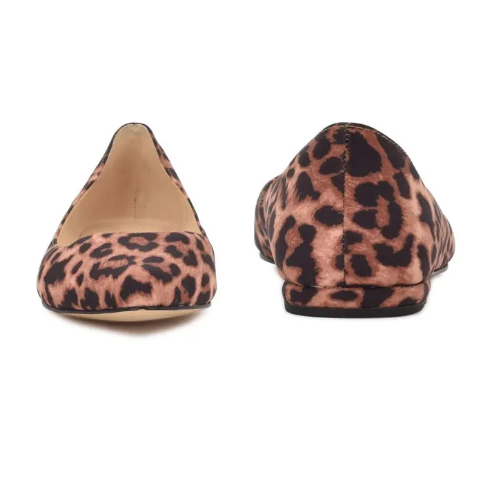 Speakup Almond Toe Flats Leopard Women Nine West Ballets
