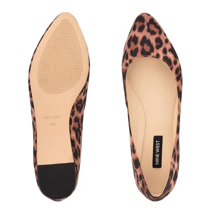 Speakup Almond Toe Flats Leopard Women Nine West Ballets