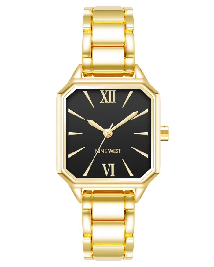 Square Case Bracelet Watch Blackgold WomenMen Nine West Watches