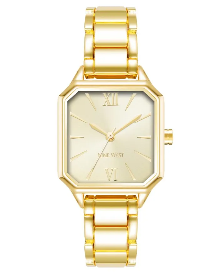 Square Case Bracelet Watch Goldtone WomenMen Nine West Watches
