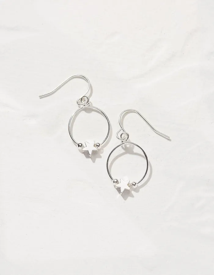 Star Drop Earrings Silver Women FatFace Jewellery