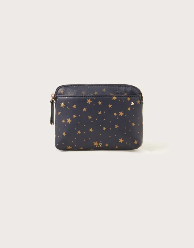 Star Print Large Leather Pouch Women Monsoon Bags and Purses