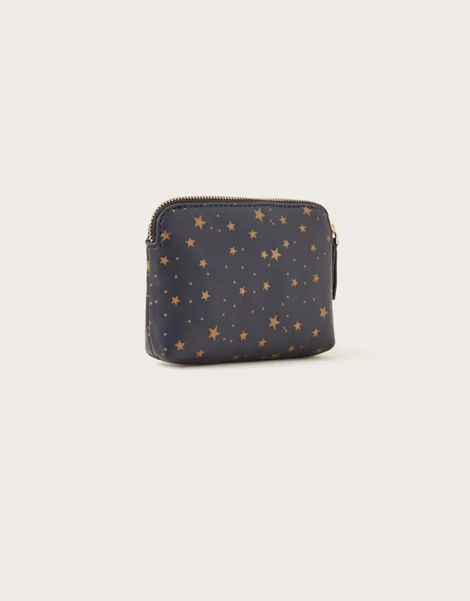 Star Print Large Leather Pouch Women Monsoon Bags and Purses