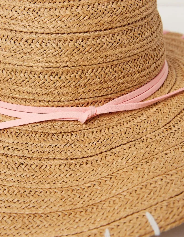 Stitch Detail Straw Sun Hat Natural Women FatFace Hats