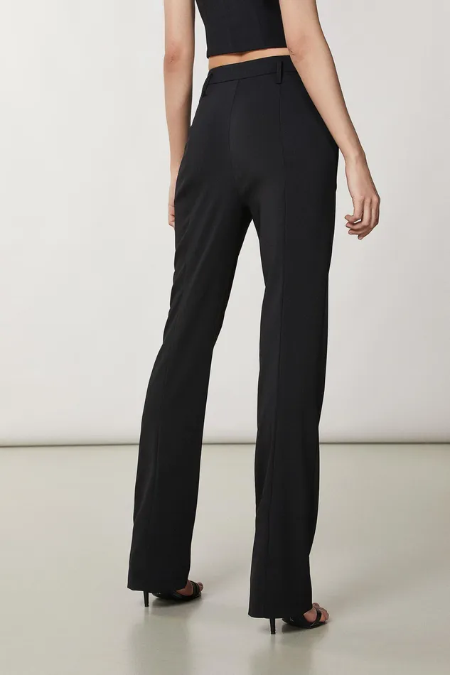 Straight Cut Women Patrizia Pepe Essential Crepe Pants Nero