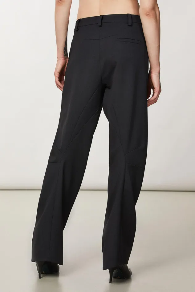Straight Cut Women Patrizia Pepe Essential Pants With Cuts Nero