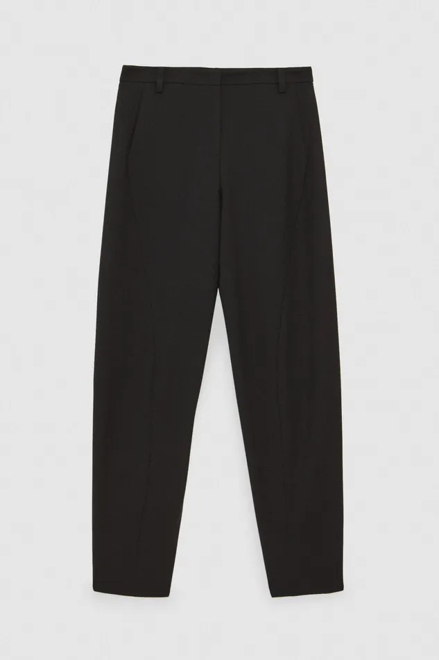 Straight Cut Women Patrizia Pepe Essential Pants With Cuts Nero