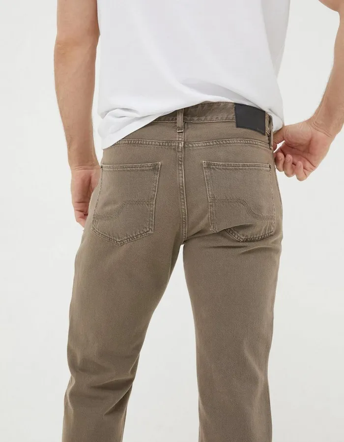 Straight Fit Barton Jeans Light Brown Men FatFace Trousers and Chinos