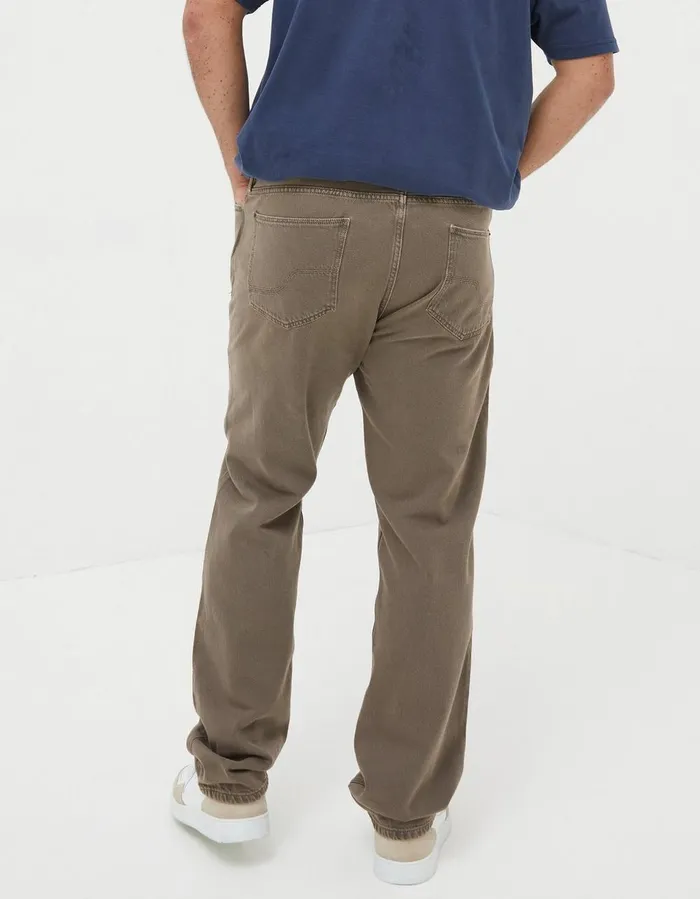 Straight Fit Barton Jeans Light Brown Men FatFace Trousers and Chinos