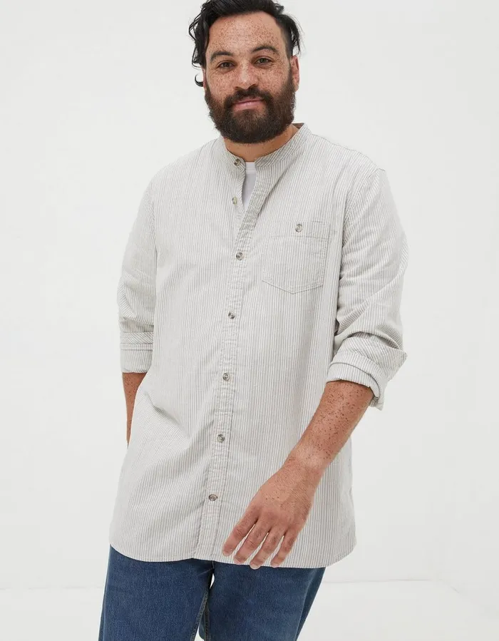 Stripe Grandad Shirt Natural Men FatFace Shirts