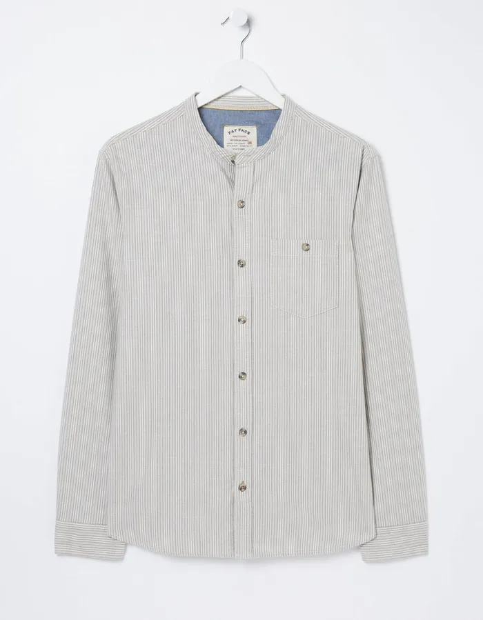 Stripe Grandad Shirt Natural Men FatFace Shirts