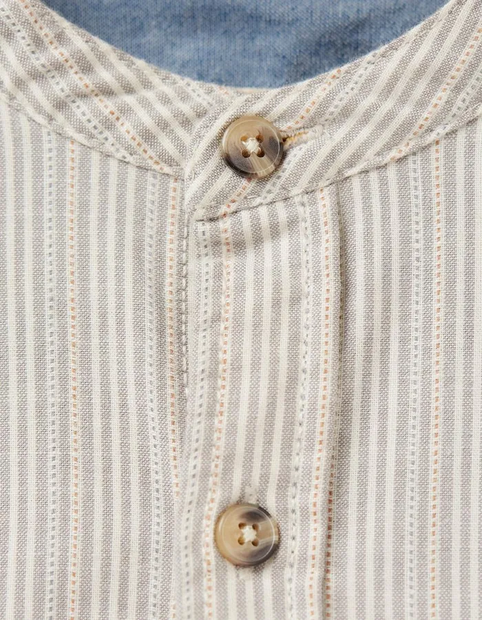 Stripe Grandad Shirt Natural Men FatFace Shirts