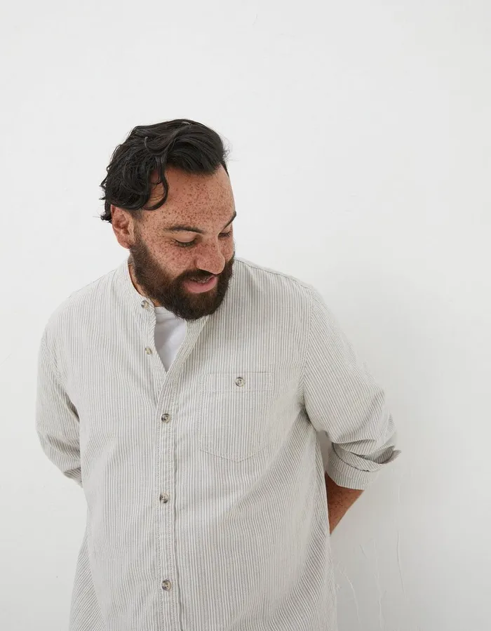 Stripe Grandad Shirt Natural Men FatFace Shirts