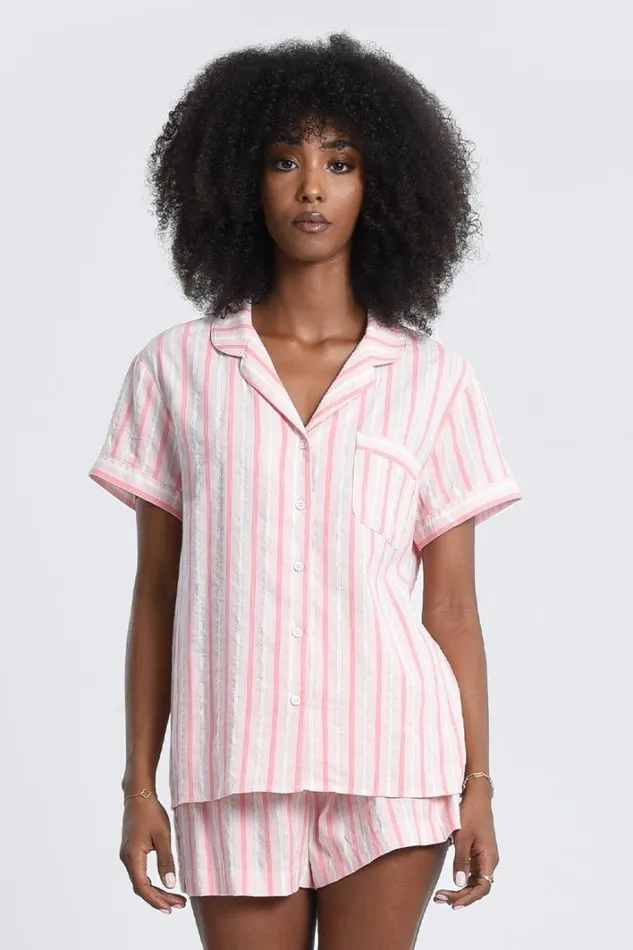 Striped Shirt PINK Women Molly Bracken Loungewear