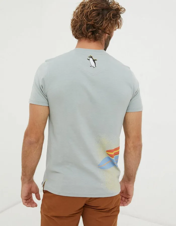 Surfing Penguins TShirt Sage Green Men FatFace TShirts