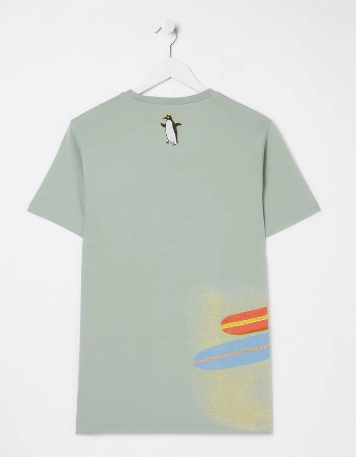 Surfing Penguins TShirt Sage Green Men FatFace TShirts