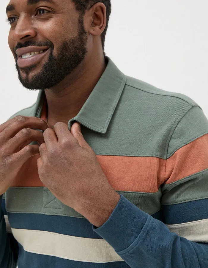 Sussex Chest Stripe Sweatshirt Green Men FatFace TShirts