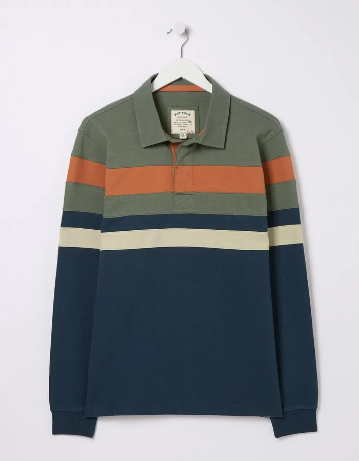 Sussex Chest Stripe Sweatshirt Green Men FatFace TShirts