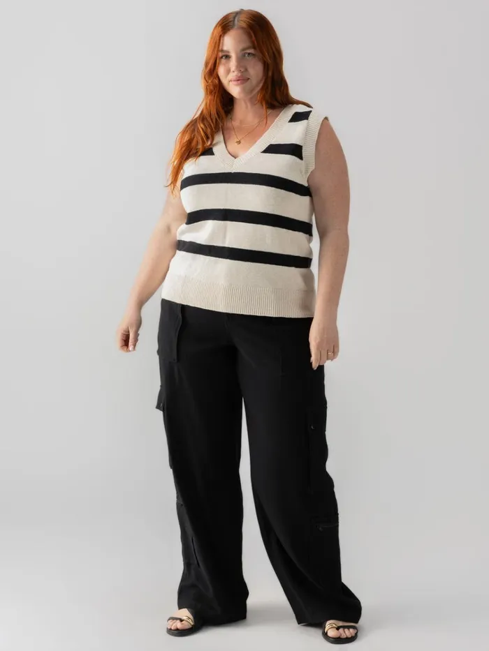 Sweater Shell Tank Eco Natural Black Stripe Inclusive Collection Women Sanctuary Clothing Sweaters and Cardis