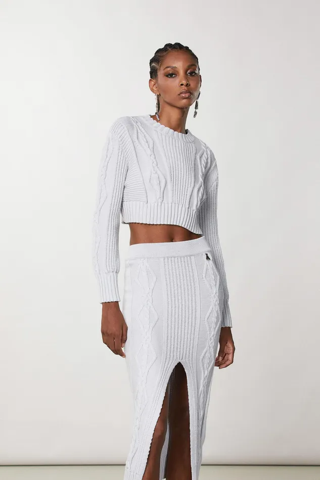 Sweaters Women Patrizia Pepe Cropped Sweater Eldorado White