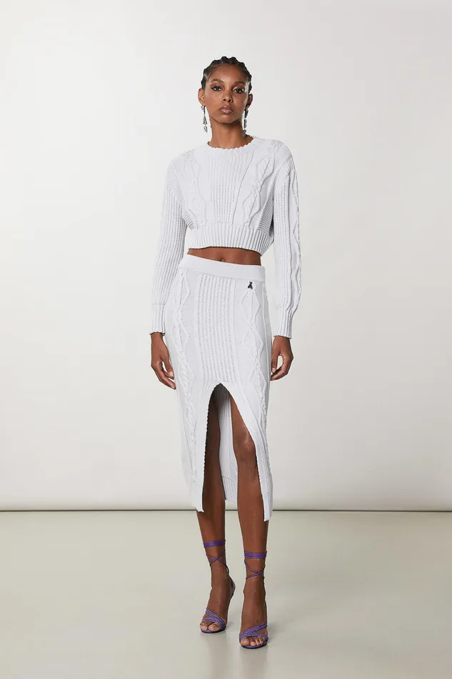 Sweaters Women Patrizia Pepe Cropped Sweater Eldorado White