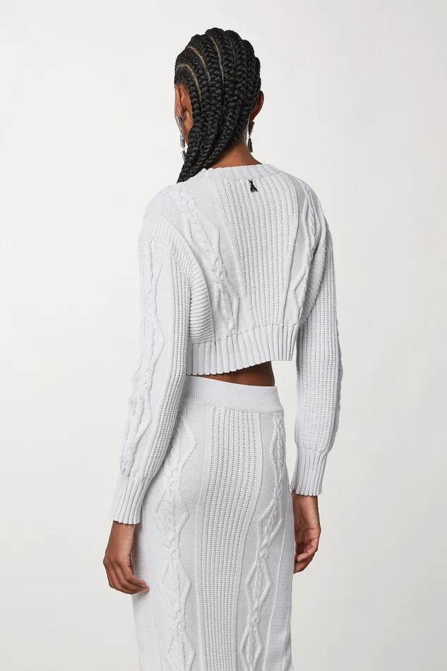 Sweaters Women Patrizia Pepe Cropped Sweater Eldorado White