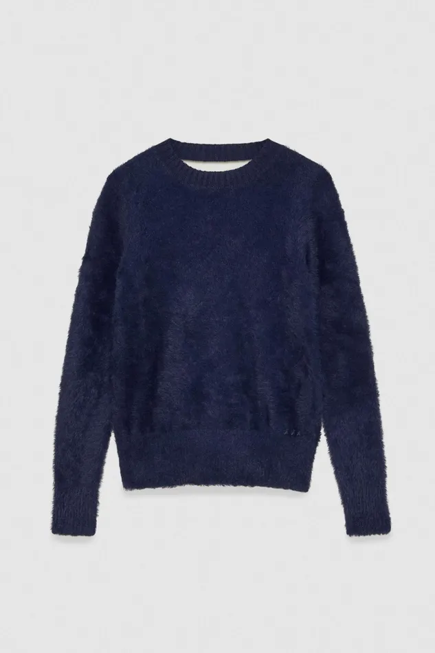 Sweaters Women Patrizia Pepe Fluffy High Neck Sweater Atmosphere Blue