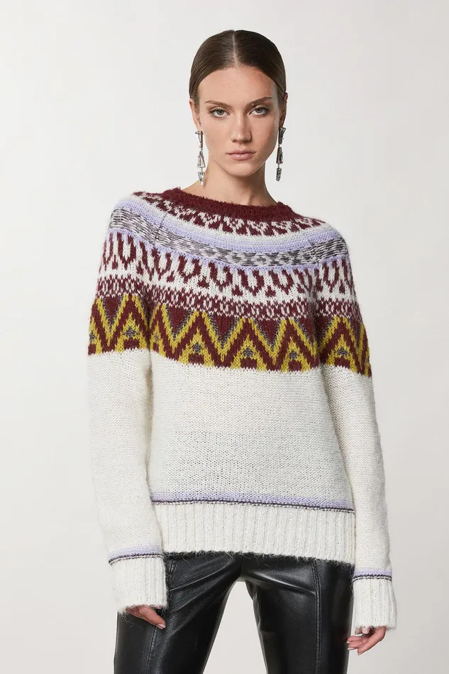 Sweaters Women Patrizia Pepe Norwegian Alpaca Blend Sweater Scandinavian Eldorad