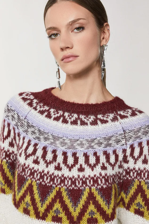Sweaters Women Patrizia Pepe Norwegian Alpaca Blend Sweater Scandinavian Eldorad