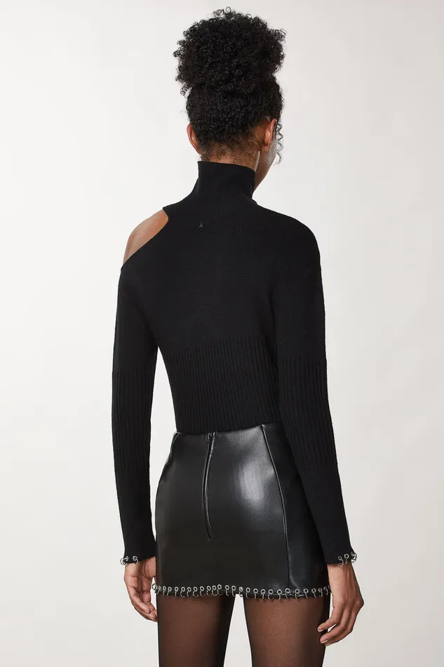 Sweaters Women Patrizia Pepe Piercing CutOut Sweater Nero