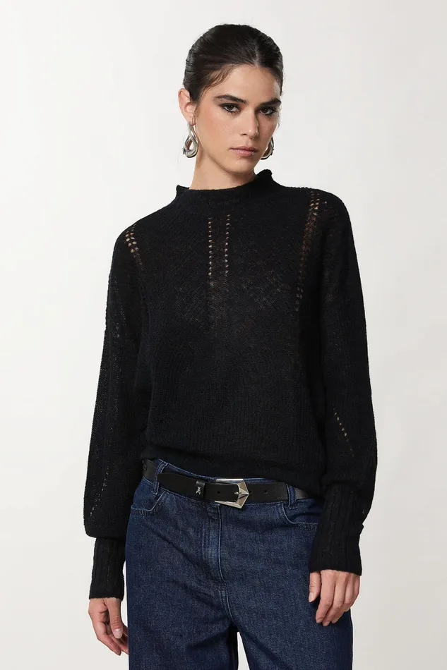 Sweaters Women Patrizia Pepe Soft WoolBlend Sweater Nero