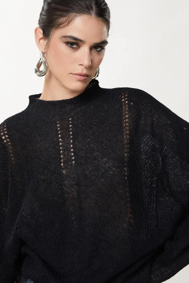 Sweaters Women Patrizia Pepe Soft WoolBlend Sweater Nero