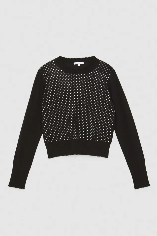 Sweaters Women Patrizia Pepe Studded Sweater Nero