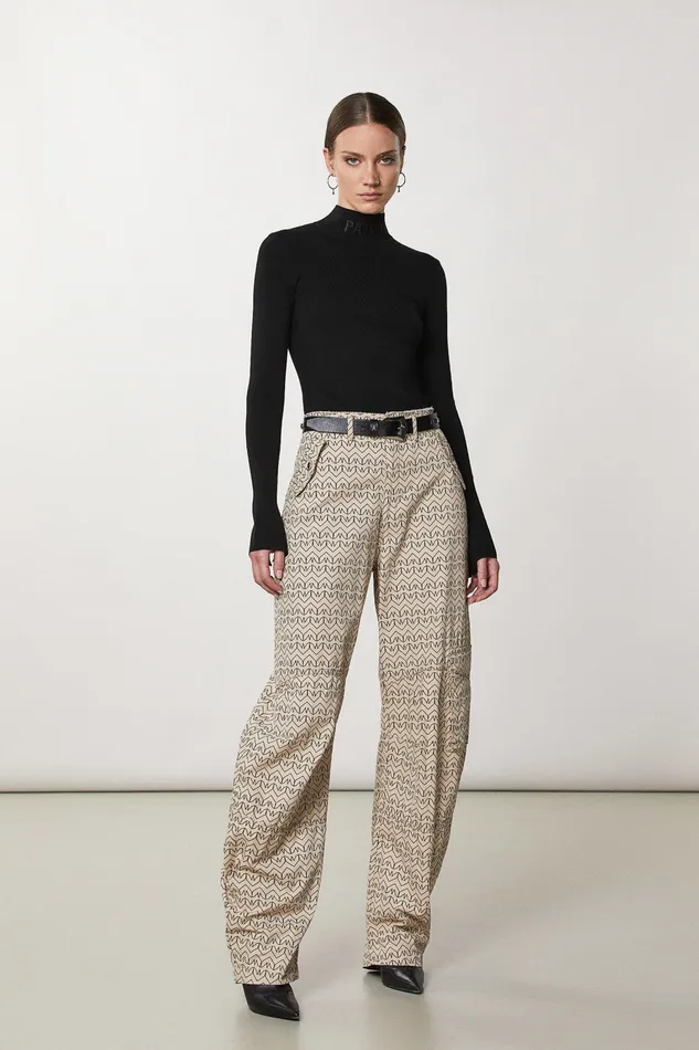 Sweaters Women Patrizia Pepe Turtleneck With Logo Nero