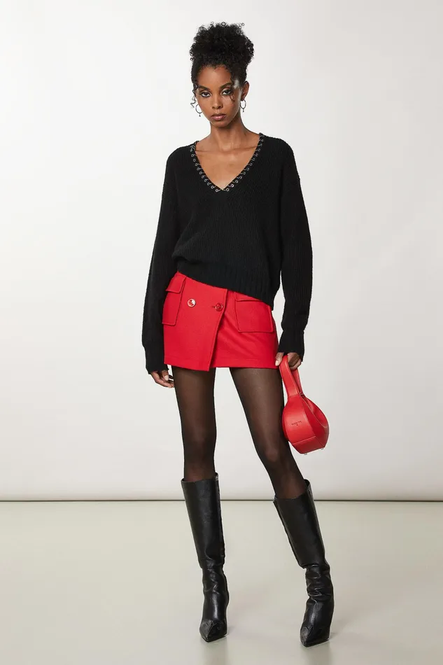 Sweaters Women Patrizia Pepe VNeck Sweater Nero