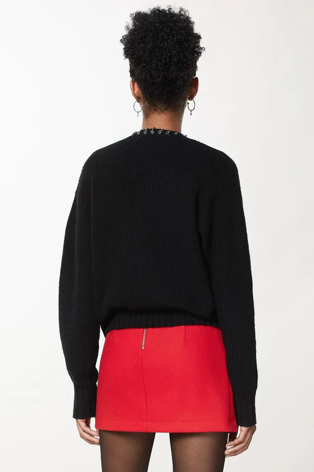 Sweaters Women Patrizia Pepe VNeck Sweater Nero