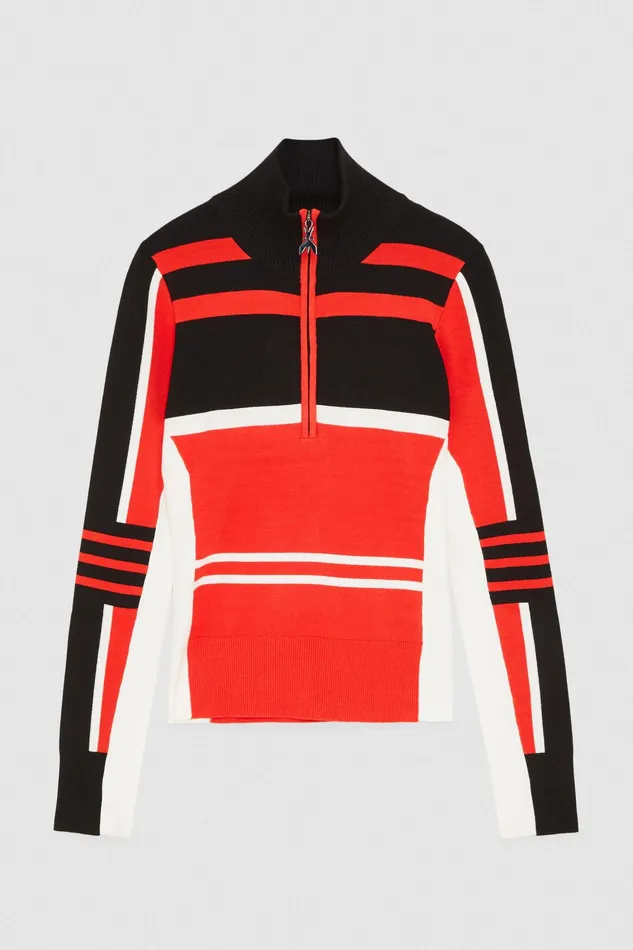 Sweaters Women Patrizia Pepe Viscose Biker Sweater Biker Blackred Rac