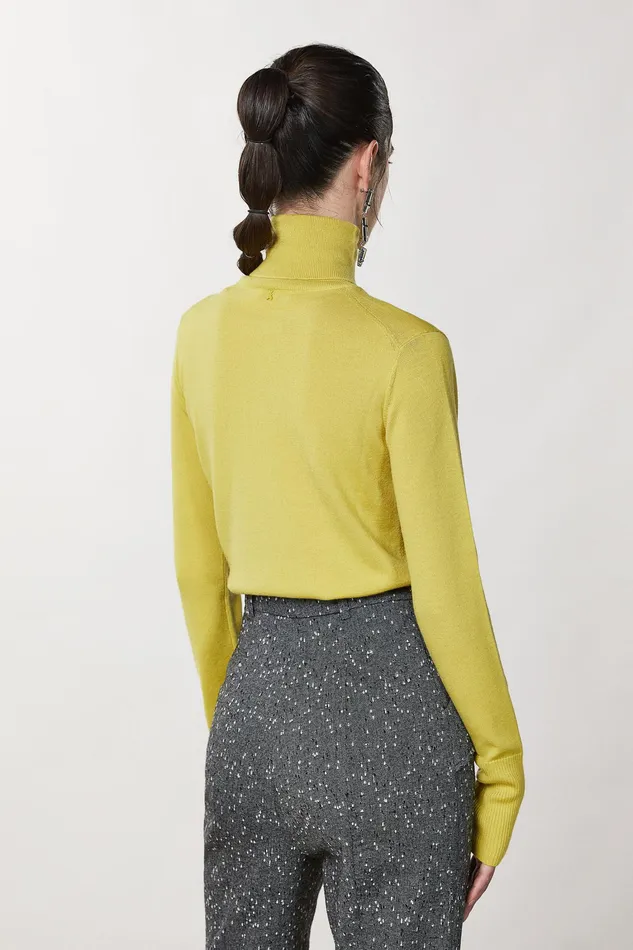 Sweaters Women Patrizia Pepe Wool Turtleneck Sweater Energy Yellow