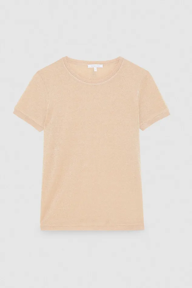 TShirts Women Patrizia Pepe Lurex ShortSleeved TShirt Astral Blush Lurex